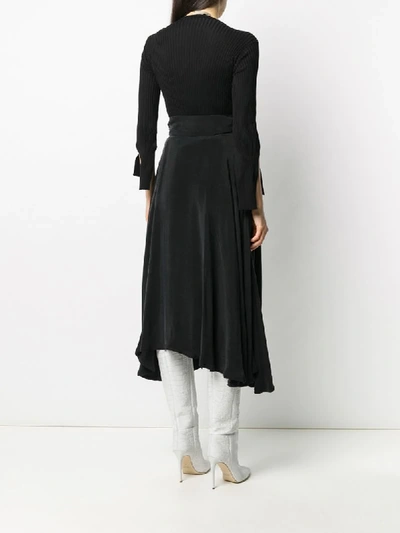 Shop Maison Flaneur Asymmetric Tie Waist Skirt In Black