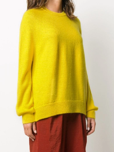 Shop Christian Wijnants Slouchy Crew Neck Jumper In Yellow