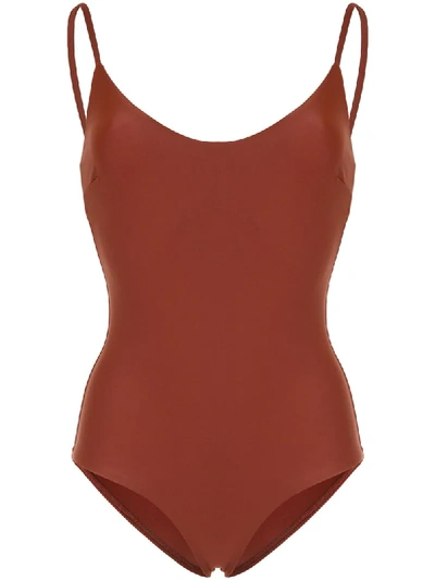 Shop Matteau The Scoop Maillot One-piece In Brown