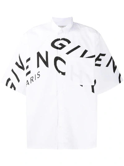 Shop Givenchy Abstract Logo Printed Shirt In White