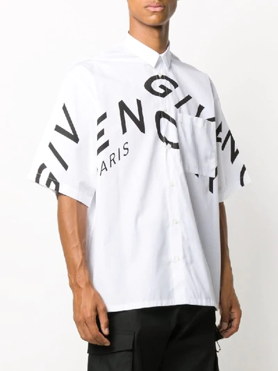 Shop Givenchy Abstract Logo Printed Shirt In White