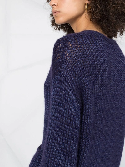 Shop Forte Forte Chunky-knit Cardigan In Blue