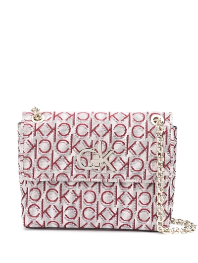 Shop Calvin Klein Re-lock Logo Shoulder Bag In Pink