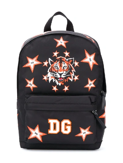 Shop Dolce & Gabbana Tiger-print Backpack In Black