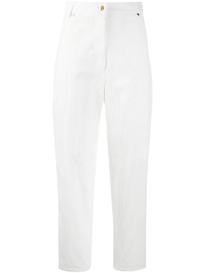 Shop Patou Corduroy Straight-leg Trousers In White