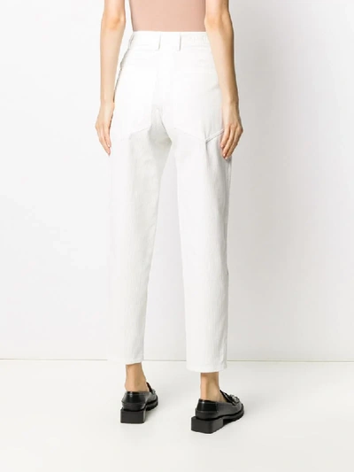 Shop Patou Corduroy Straight-leg Trousers In White