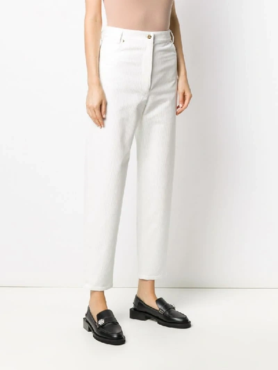 Shop Patou Corduroy Straight-leg Trousers In White