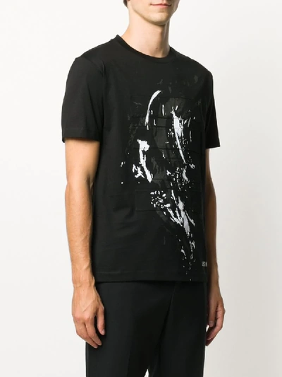 Shop Les Hommes Abstract-print T-shirt In Black