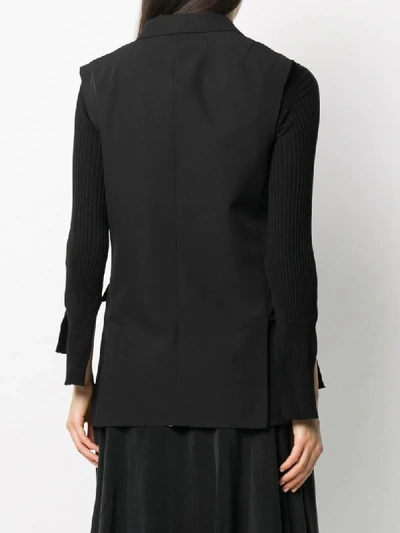 Shop Maison Flaneur Sleeveless Double-breasted Blazer In Black