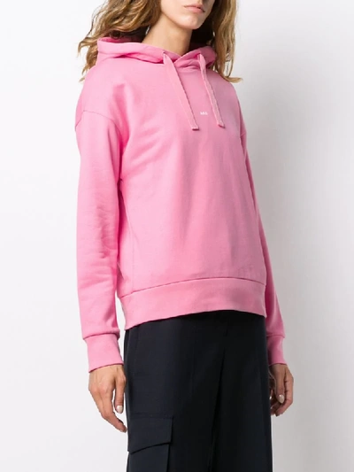 Shop A.p.c. Logo Print Hooded Sweatshirt In Pink