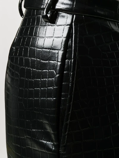 Shop Maison Margiela Embossed Crocodile-effect Shorts In Black