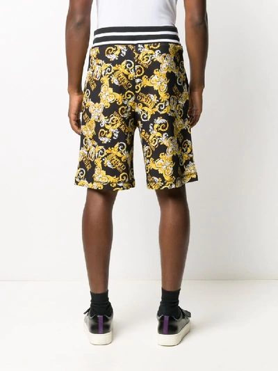 Shop Versace Jeans Couture Baroque Track Shorts In Black