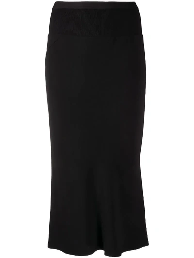 Shop Rick Owens High-waisted Fine Knit Skirt In Black