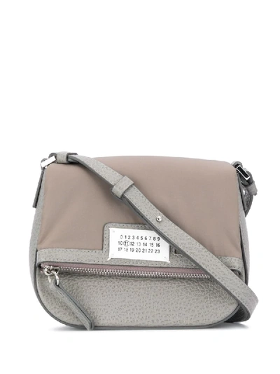 Shop Maison Margiela Logo-patch Shoulder Bag In Grey