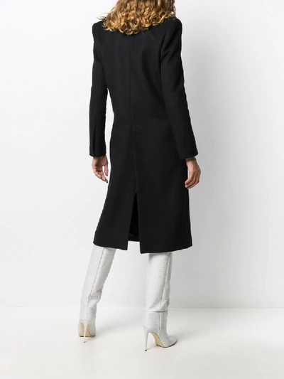 Shop Alexandre Vauthier Long-sleeved Fitted Coat In Black