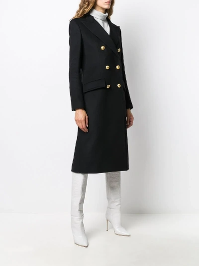 Shop Alexandre Vauthier Long-sleeved Fitted Coat In Black