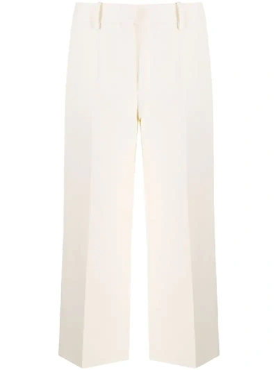Shop Valentino Cropped Tailored Trousers In Neutrals
