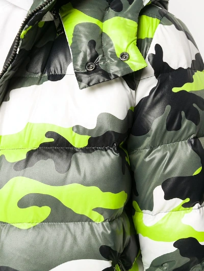 Shop Valentino Camouflage-print Puffer Jacket In Green