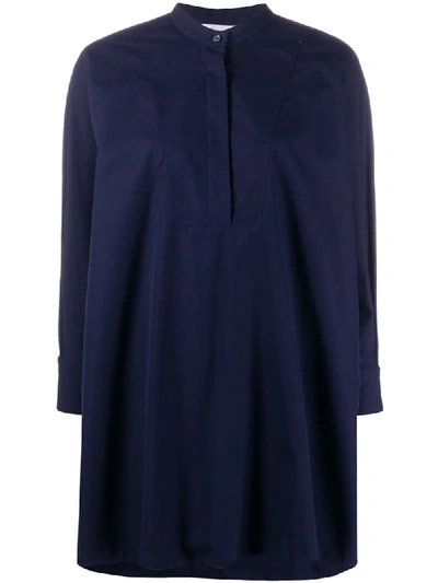 Shop Chloé Oversized Cotton Shirt In Blue