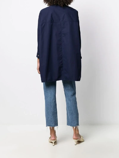 Shop Chloé Oversized Cotton Shirt In Blue