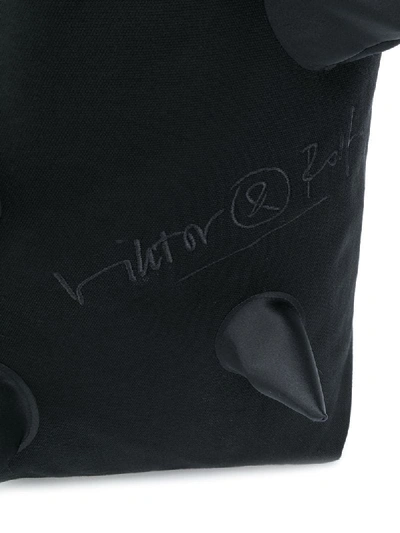 Shop Viktor & Rolf Cone-embellished Logo Tote Bag In Black