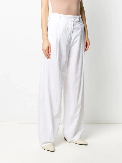 Shop Maison Flaneur High Waist Wide-leg Trousers In White