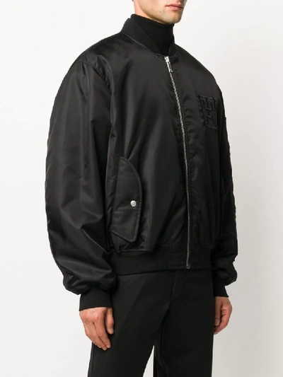 Shop Marcelo Burlon County Of Milan Embroidered Cross Bomber Jacket In Black