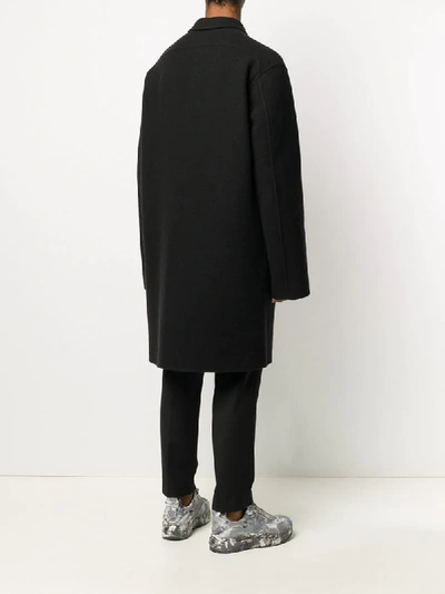 Shop Oamc Single Breasted Coat In Black