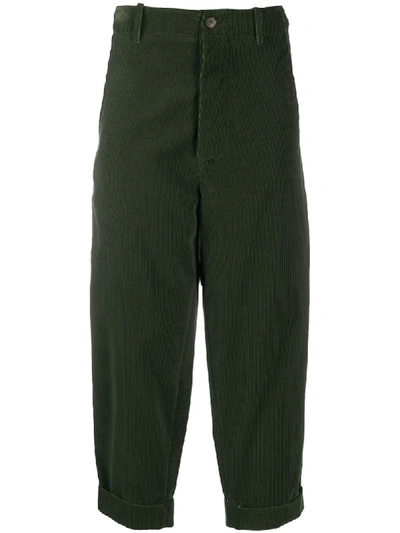 Shop Société Anonyme Cropped Corduroy Trousers In Green