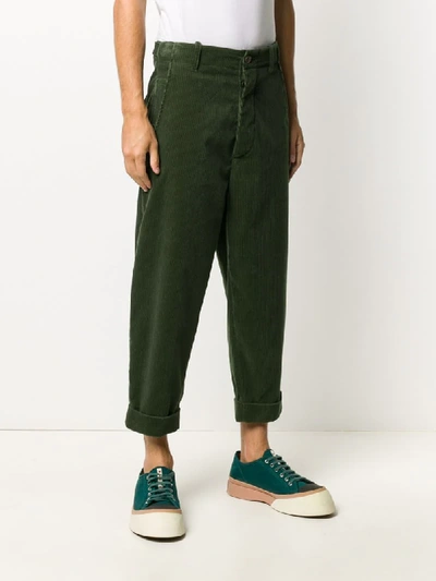 Shop Société Anonyme Cropped Corduroy Trousers In Green