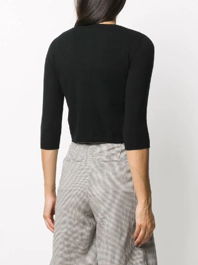 Shop Société Anonyme Crop Sleeve Cashmere Cardigan In Black