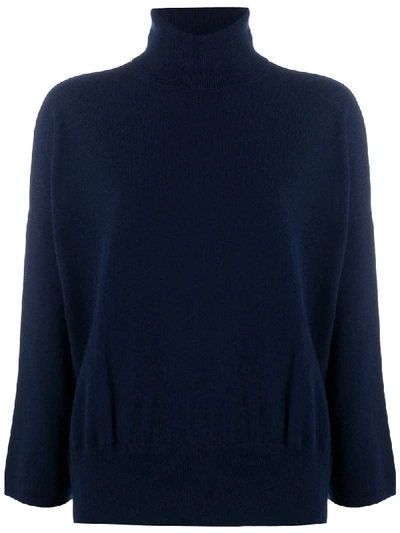 Shop Société Anonyme Crop Sleeve Cashmere Jumper In Blue