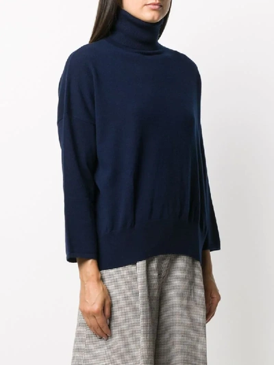Shop Société Anonyme Crop Sleeve Cashmere Jumper In Blue