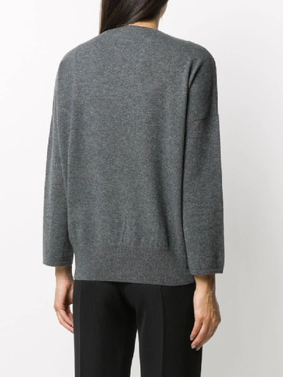 Shop Société Anonyme Crop Sleeve Cashmere Jumper In Grey