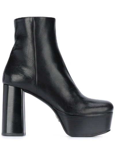 Shop Prada Platform 105mm Ankle Boots In Black