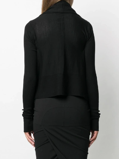 Shop Rick Owens Ribbed Open-front Cardigan In Black