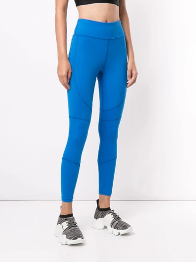 Shop Alala Paneled Performance Leggings In Blue