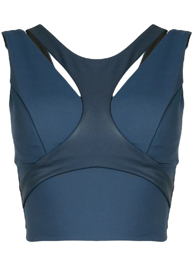 Shop Michi Harness-front Sports Bra In Blue
