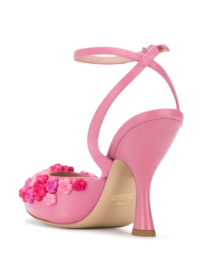 Shop Moschino Floral-detail Pumps In Pink