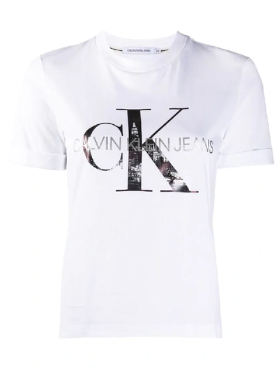 Shop Calvin Klein Jeans Est.1978 Manhattan Logo T-shirt In White