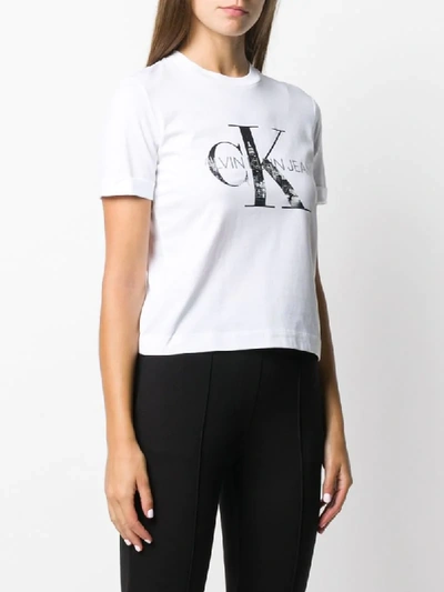 Shop Calvin Klein Jeans Est.1978 Manhattan Logo T-shirt In White