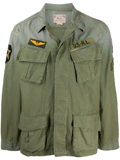 Polo Ralph Lauren Slub Canvas Military Overshirt Jacket In Olive-green |  ModeSens
