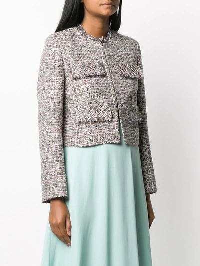 Shop Goat Coco Cropped Tweed Jacket In Pink