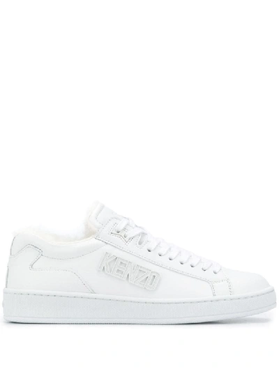 Shop Kenzo Raised-logo Low-top Sneakers In White