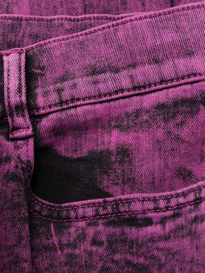 Shop Red Valentino Acid-wash High-rise Jeans In Purple