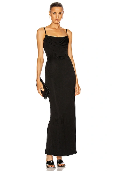 Shop Alexander Wang Draped Corset Gown In Black