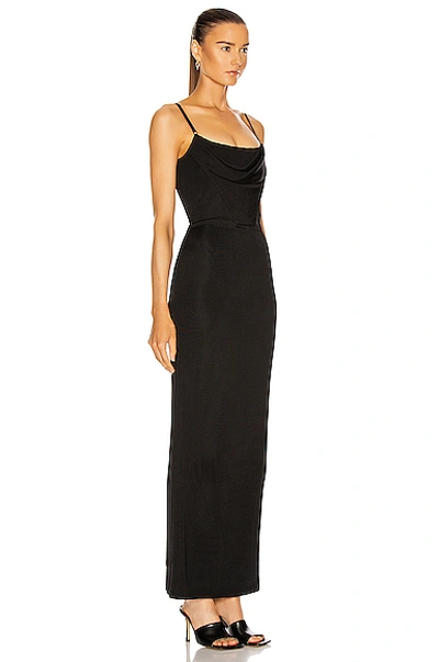 Shop Alexander Wang Draped Corset Gown In Black