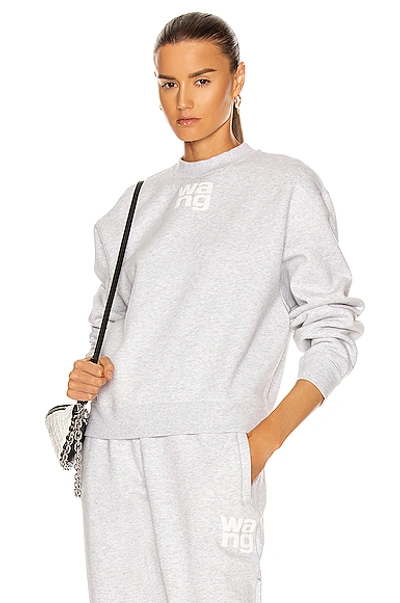 Alexander Wang T T By Alexander Wang Sweatshirt In Light Heather Grey