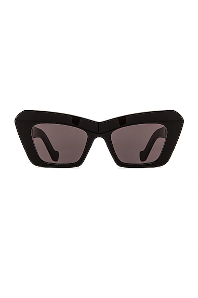 Shop Loewe Acetate Cateye Sunglasses In Shiny Black & Smoke