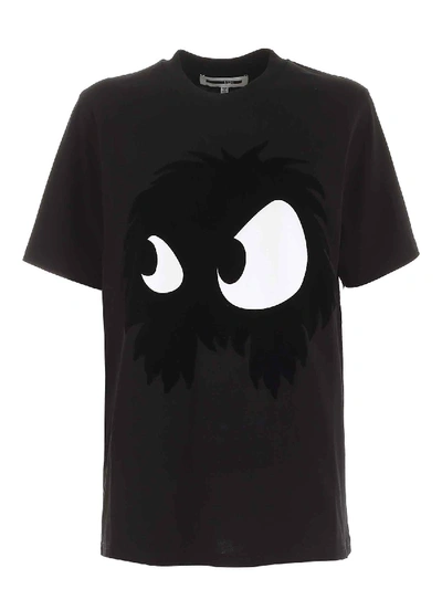 Shop Mcq By Alexander Mcqueen Mad Chester Slouchy Print T-shirt In Black